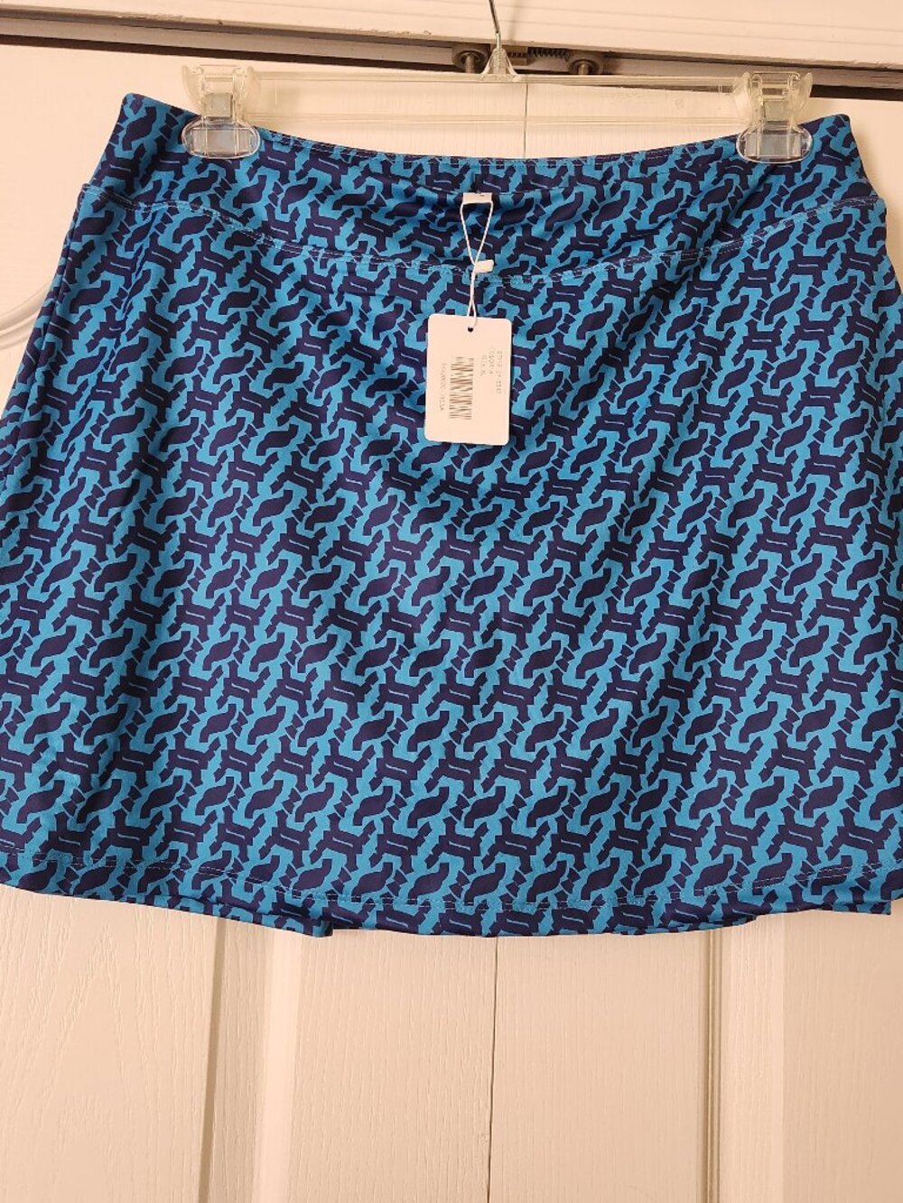 Zealotpower women skort sz XL blue print stretch waist pickleball tennis golf